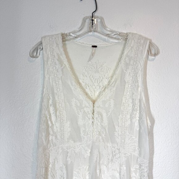 Free People Sleeveless Reign Over Me Dress Mini Lace Retro Cottagecore Boho 6 - Picture 6 of 14